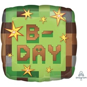 Воздушный фольгированный шар квадрат tnt party b-day, пиксели