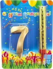Воздушный набор фонтан и свеча цифра 7