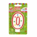 Воздушный свеча цифра 0 с блестками, 8,5 см, 1 шт