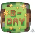 Воздушный фольгированный шар квадрат tnt party b-day, пиксели