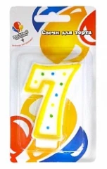 Воздушный свеча цифра 7 классика, 1 шт