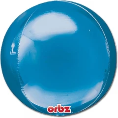 Воздушный шар (16/41 см) 3d сфера б/рис металлик blue, 1 шт