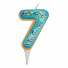 Воздушный свеча цифра 7 пончик, 6 см, 1 шт