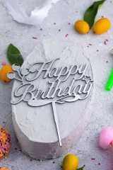 Воздушный топпер happy birthday, голография, 1 шт