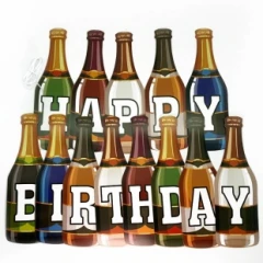 Воздушный гирлянда happy birthday, напитки, 250 см