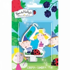 Воздушный свеча цифра 4, бен и холли, 8 см
