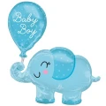 Воздушный а шар (31/78 см) фигура, слоник голубой baby boy, в упак, 1 шт