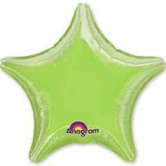 Воздушный фольгированный шар звезда, металлик, цвет limegreen