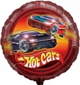 Воздушный фольгированный шар круг горячие тачки