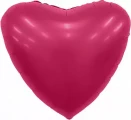 Воздушный фольгированный шар сердце,  цвет viva magenta cатин