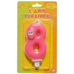 Воздушный mc свеча цифра 8 улыбка цветная китай