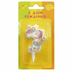 Воздушный mc свеча цифра 7 единорог 5см